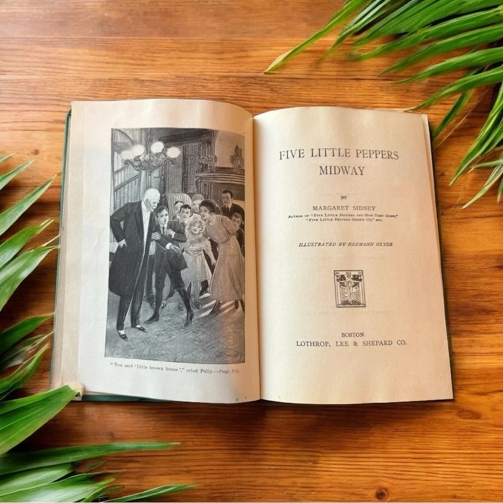 Antique Five Little Peppers Midway by Margaret Sidney - Illustrated Hardcover